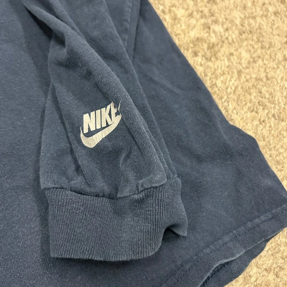 Vintage Nike Long Sleeve T-Shirt Nike Air XL Navy Blue Graphic Logo Cotton Mens‎